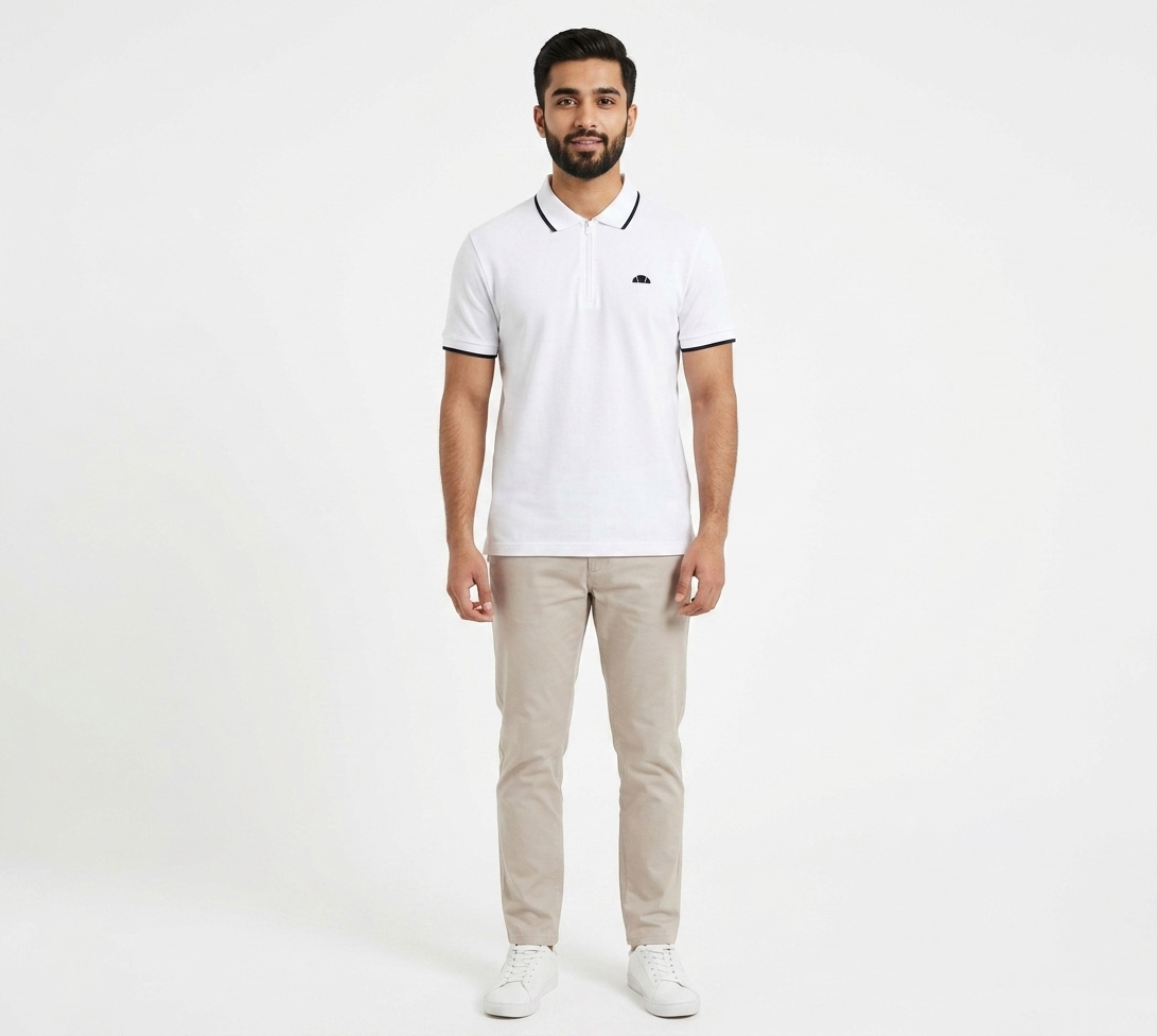 Men's Premium Quarter-Zip Tipped Polo Shirt - Image 3