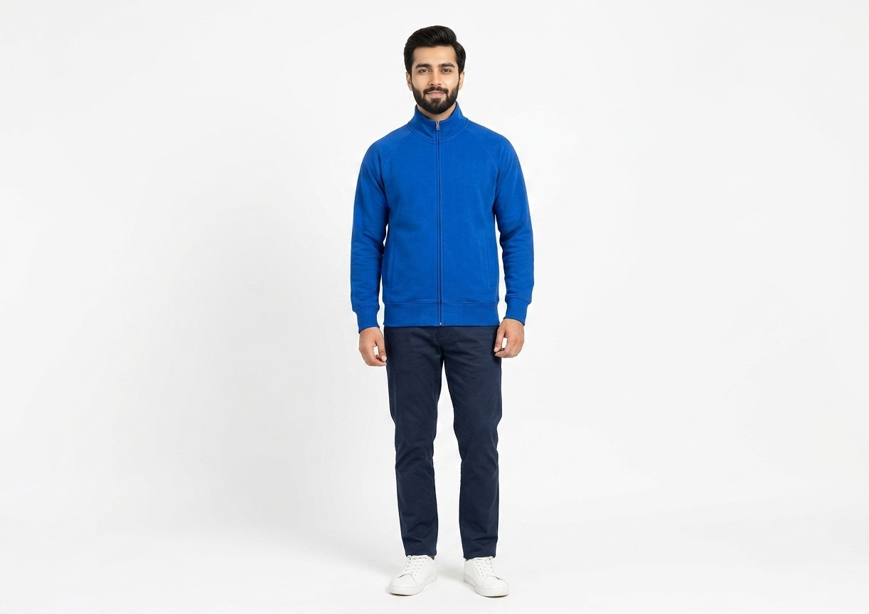 Full-Zip Mock Neck Hoodie - Image 6