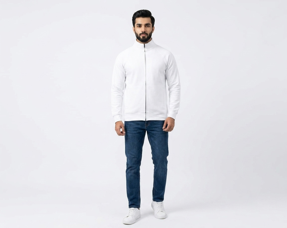 Full-Zip Mock Neck Hoodie - Image 7