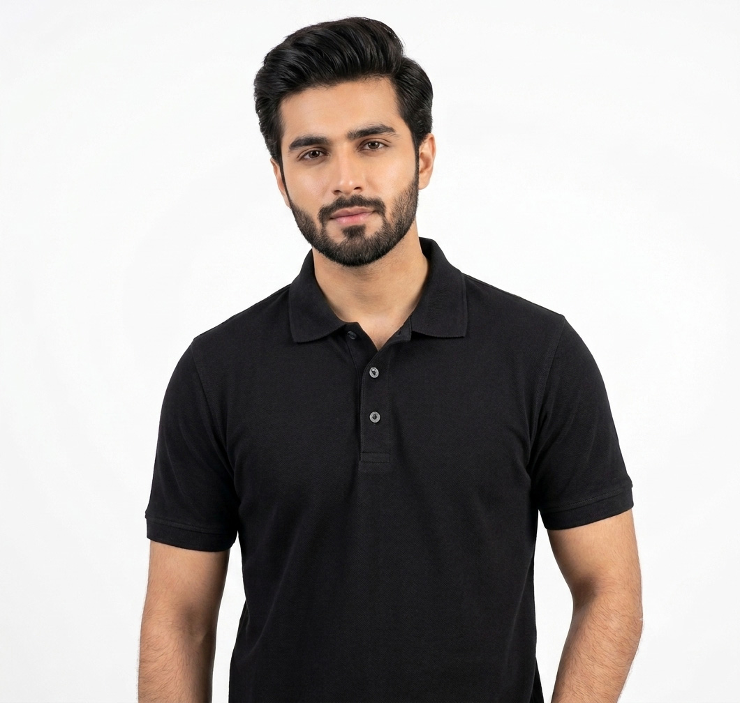 Men's Premium Contrast-Placket Polo Shirt