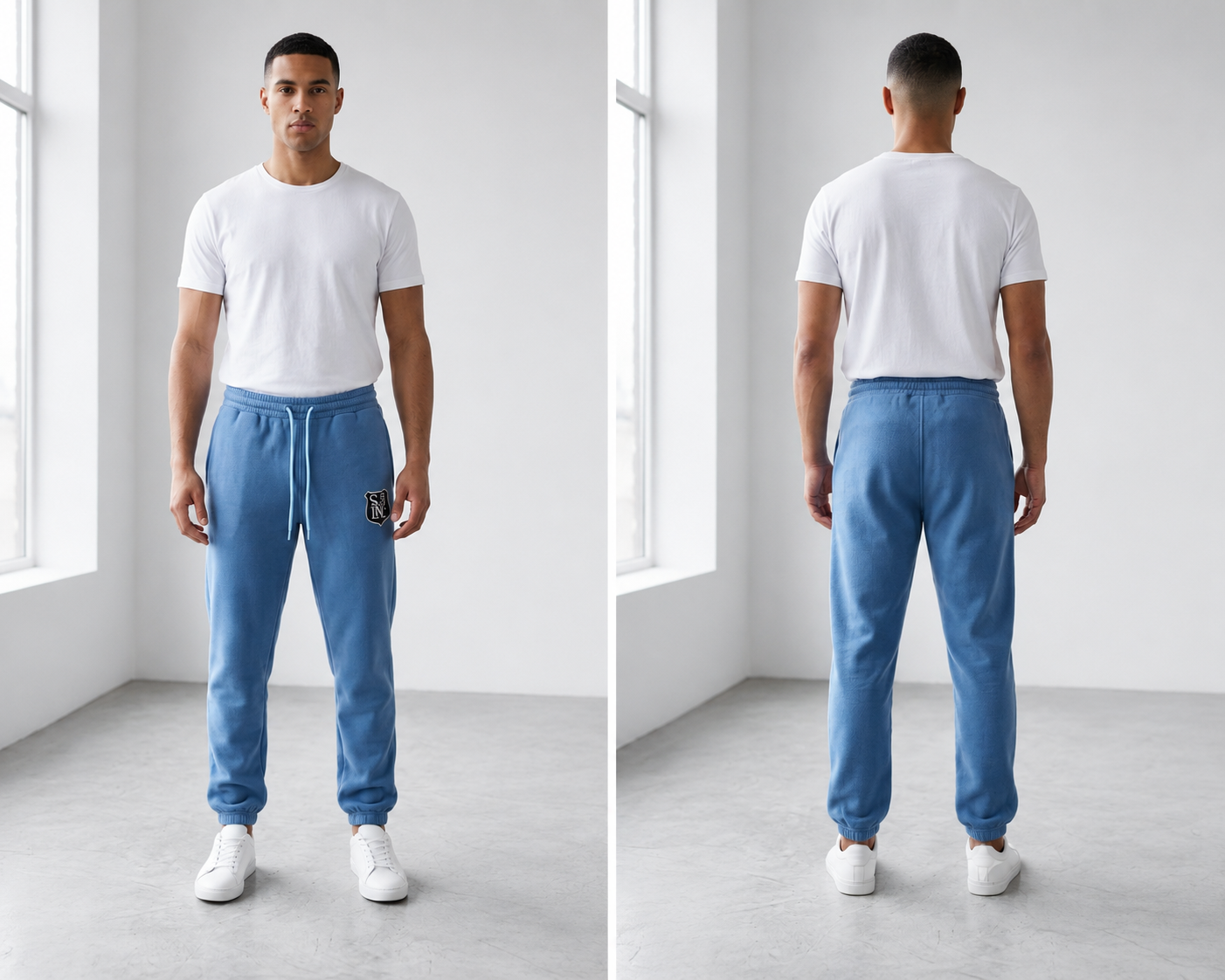 Men's Premium Sky Blue Slim Fit Fleece Trouser