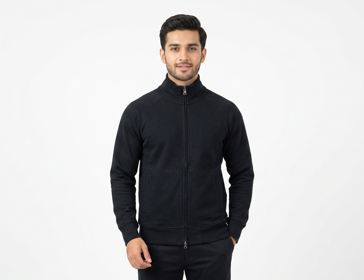 Full-Zip Mock Neck Hoodie - Image 5