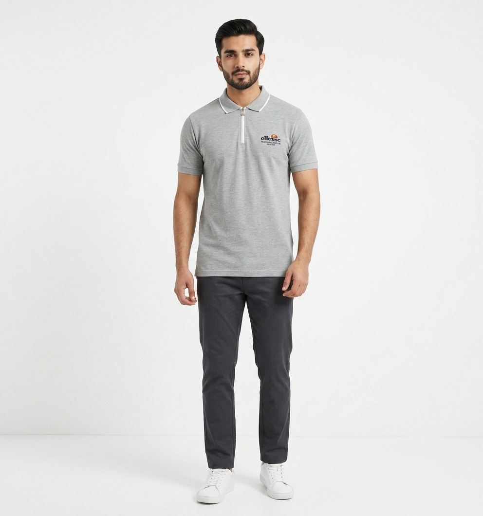 Men's Premium Quarter-Zip Tipped Polo Shirt
