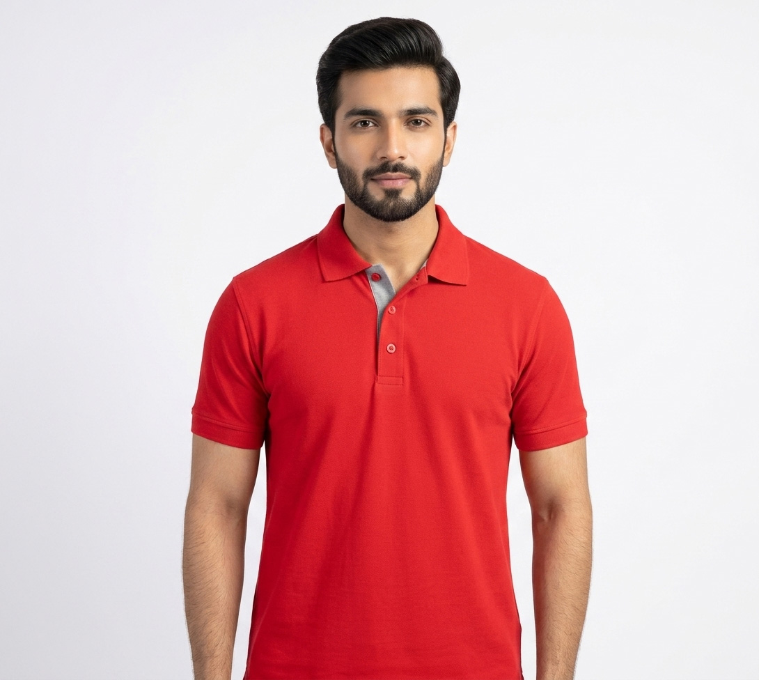 Men's Premium Contrast-Placket Polo Shirt - Image 3